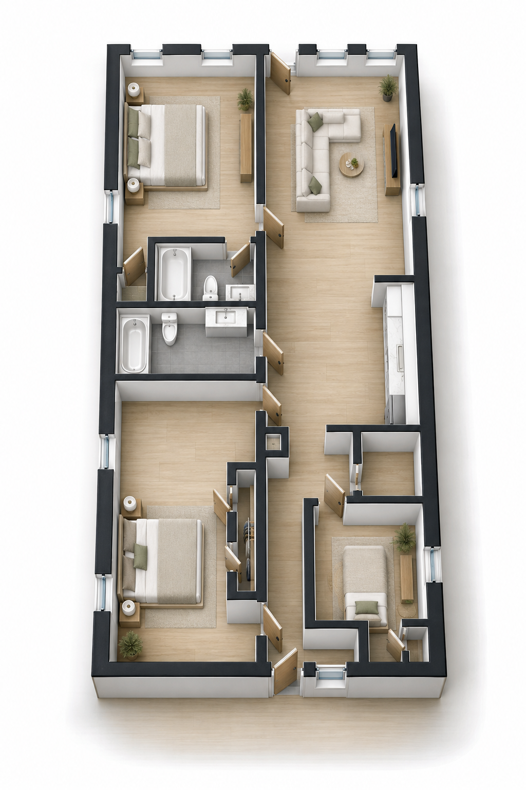 Illustrative 3D layout — 1030 Sherman St